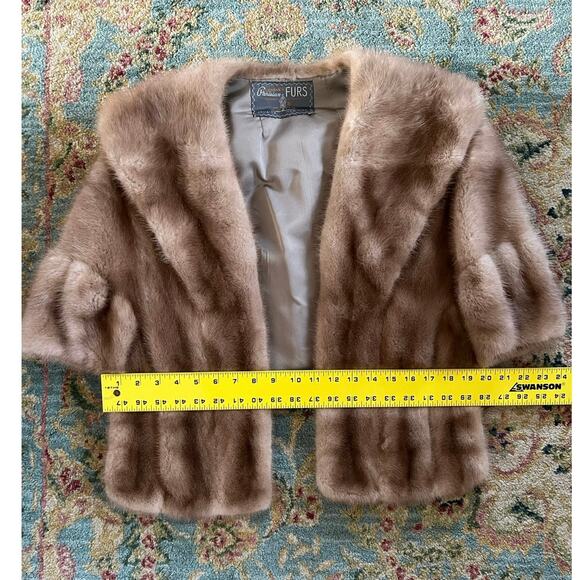 Vintage Mink Fur Cropped Shoulder Stole Wrap - Picture 14 of 16